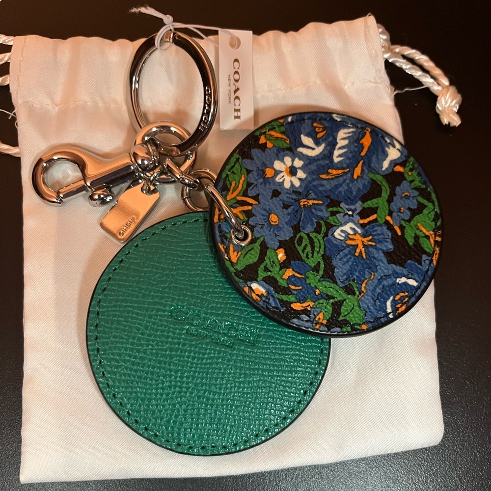 COACH 💕 NWT Floral Multisided Bag Charm/Mirror or Keychain